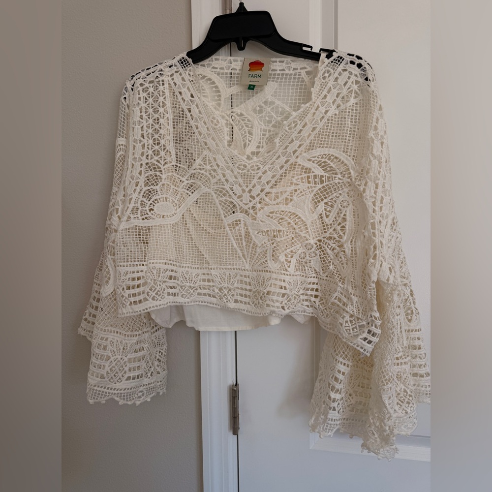 FARM Rio Cream Lace Blouse